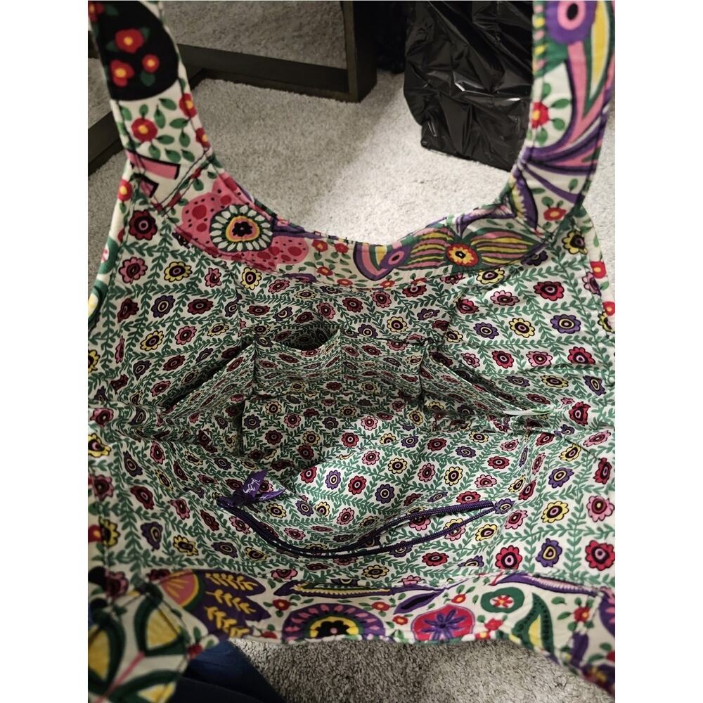 Vera Bradley Lola Quilted Cotton Tote Handbag Shoulder Purse Floral Side Pockets - Picture 6 of 10